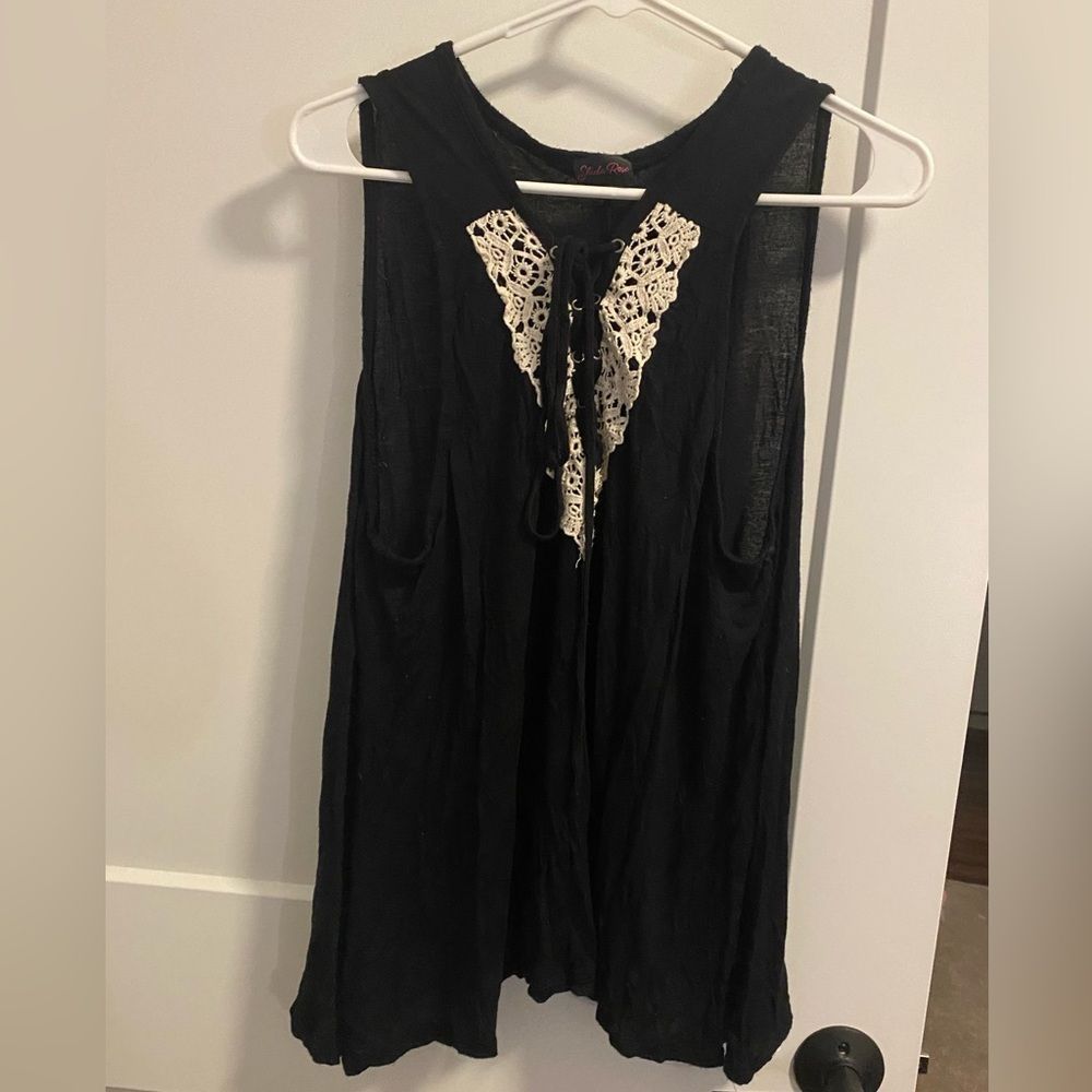 Sleeveless Black Top